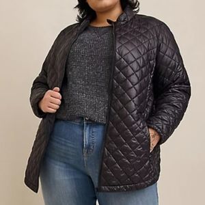 TORRID Nylon Quilted Puffer Jacket Size 3X Black